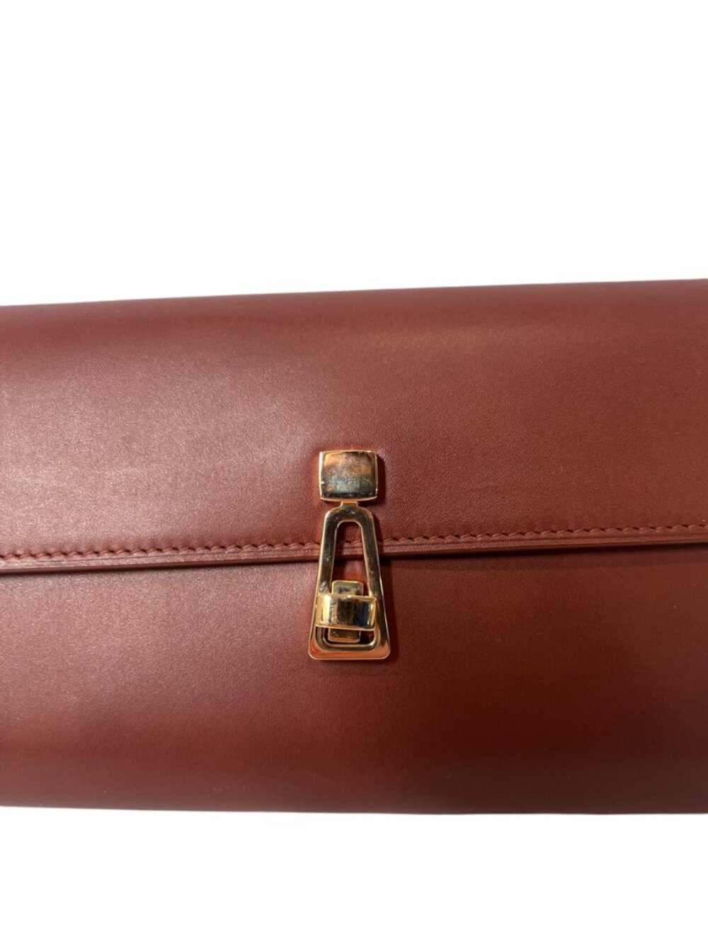 $1690 Gabriela Hearst Cognac Brown Leather Flap Phone Wallet - Picture 2 of 10
